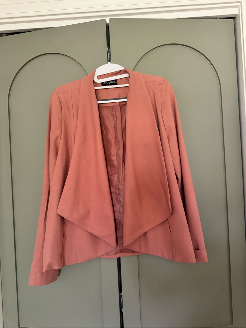 Drape Front Blazer Jacket - Dusty Rose